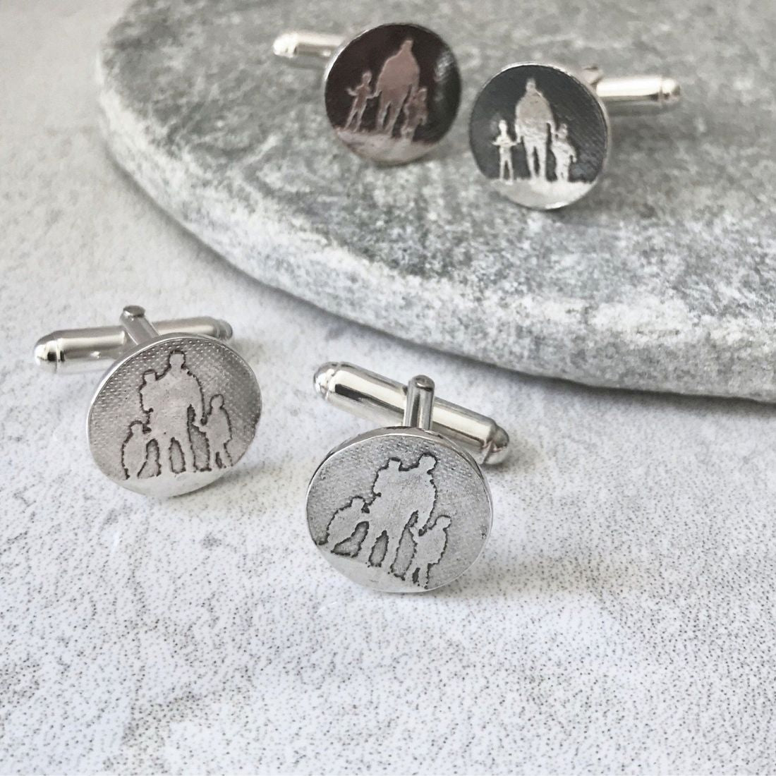 Father of Three Dad Cufflinks