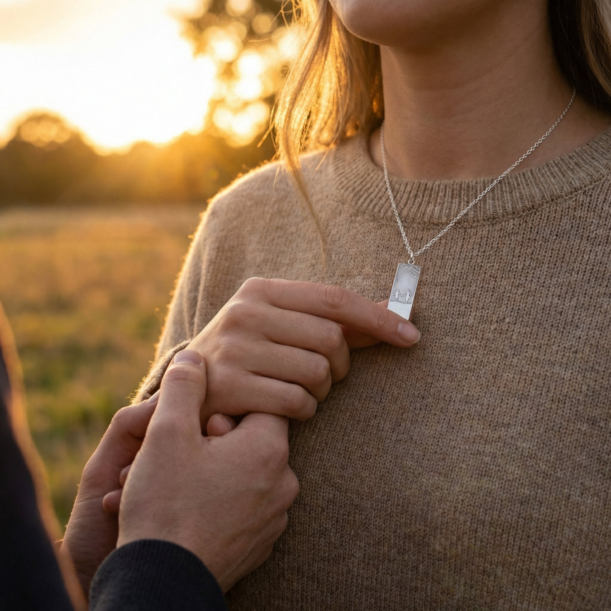 Hand in Hand Couple Necklace