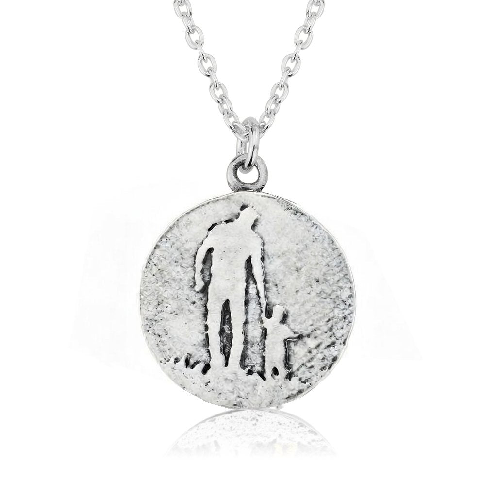 Round Father and Child Necklace
