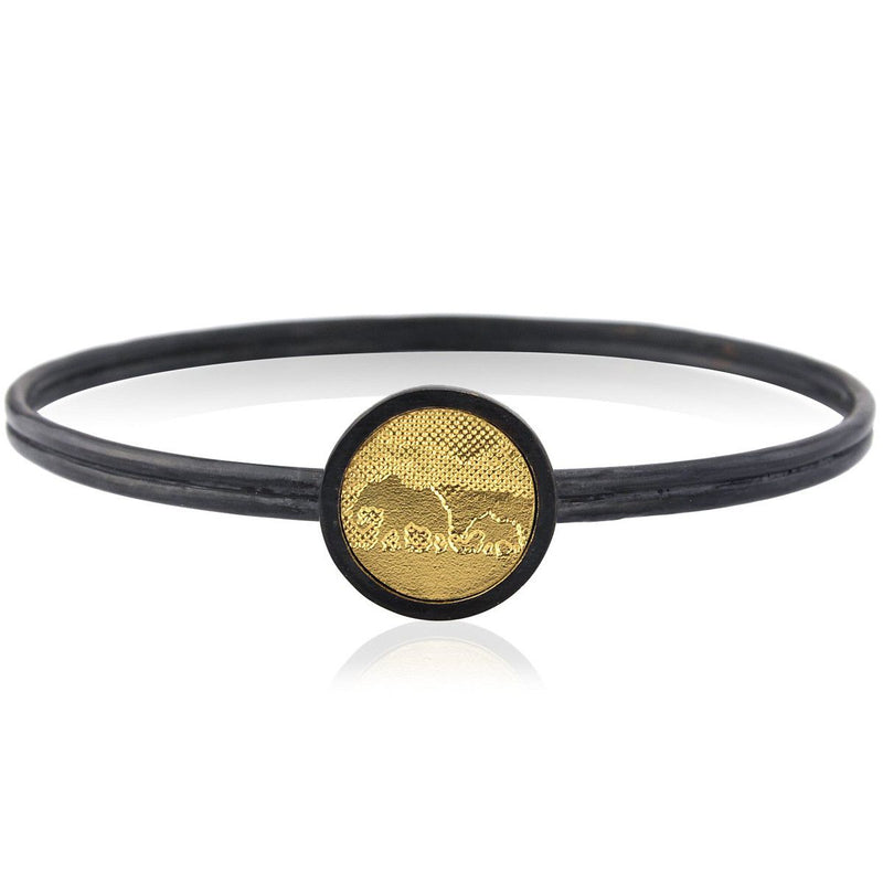 Black and Gold Elephant Bangle