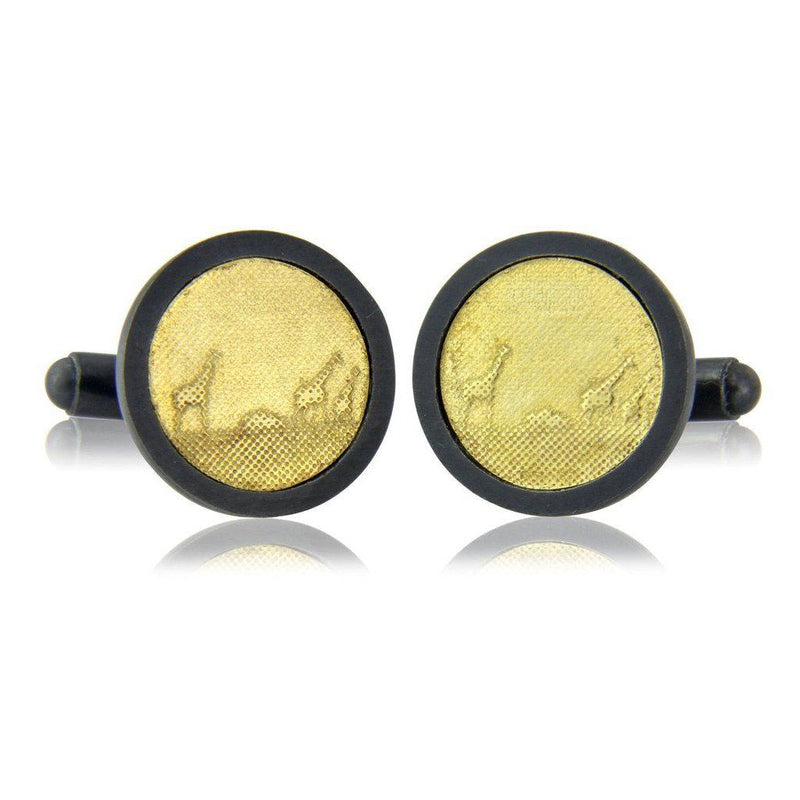 Black and Gold Giraffe Cufflinks