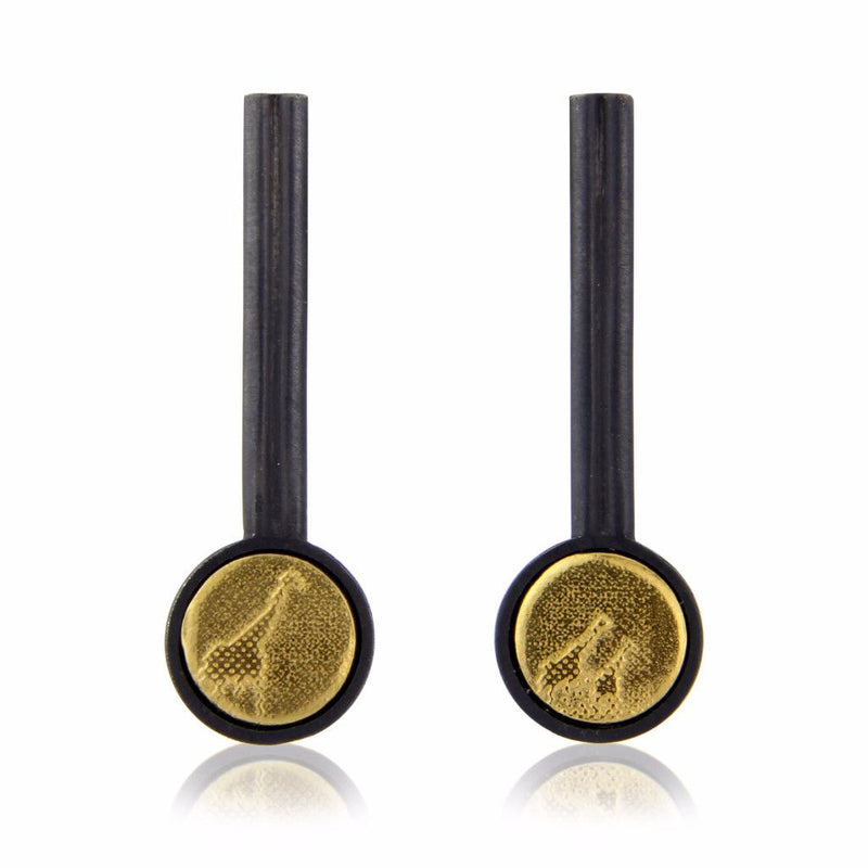 Black and Gold Giraffe Earrings