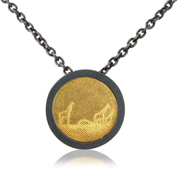 Black and Gold Giraffe Necklace (medium frame)