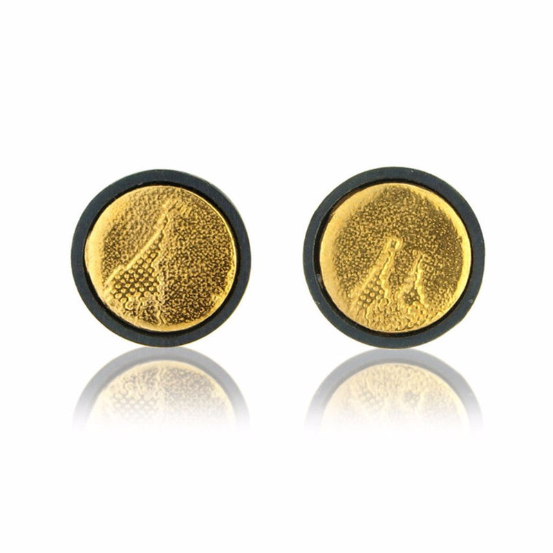 Black and Gold Giraffe Stud Earrings