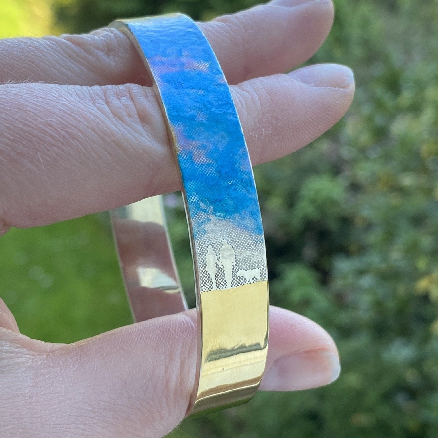 Blue Sky Memories Couple and Dog Bangles with Personalised Engraving