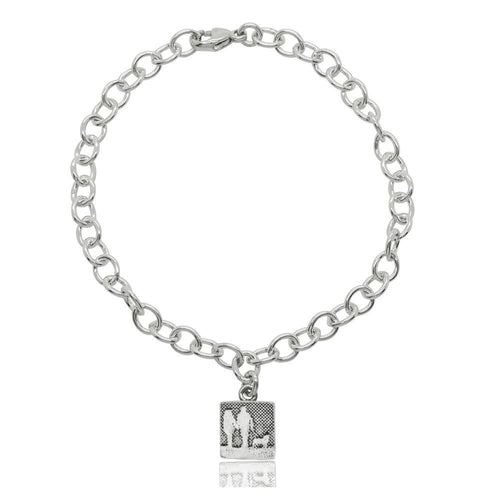 Couple and Mans Best Friend Silver Dog Bracelet