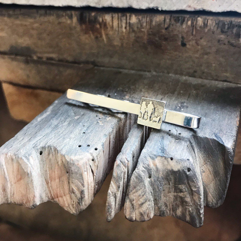 Couple and Mans Best Friend Silver Tie Slide