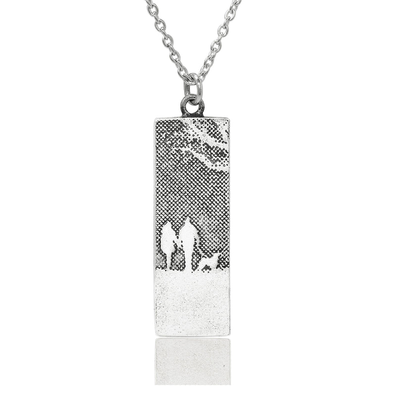 Sterling Silver Couple & Dog Necklace Jewellery for Dog Lovers