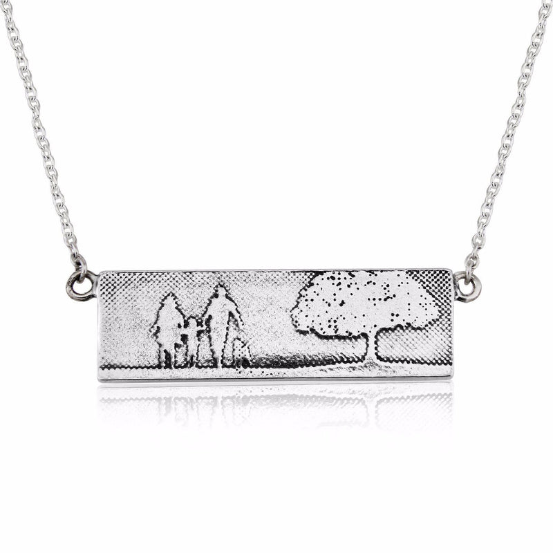 Large Dog Lovers Family Necklace in Sterling Silver