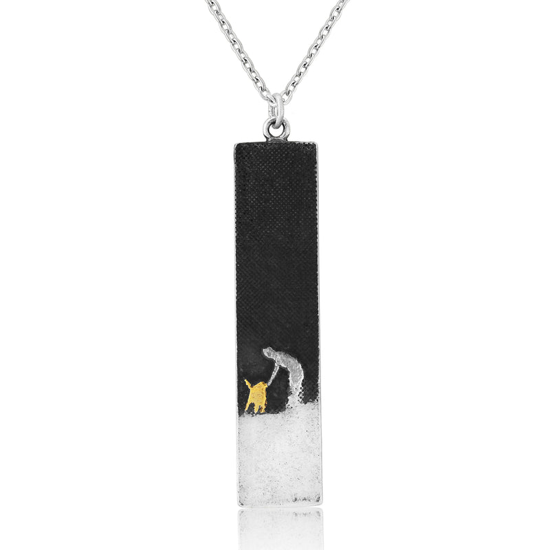 Dog Lovers Gold Dog Necklace 'Walks Beneath the Night's Sky'