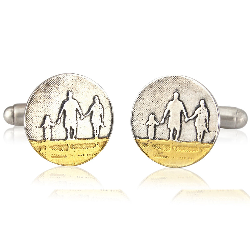 Family on the beach dad cufflinks