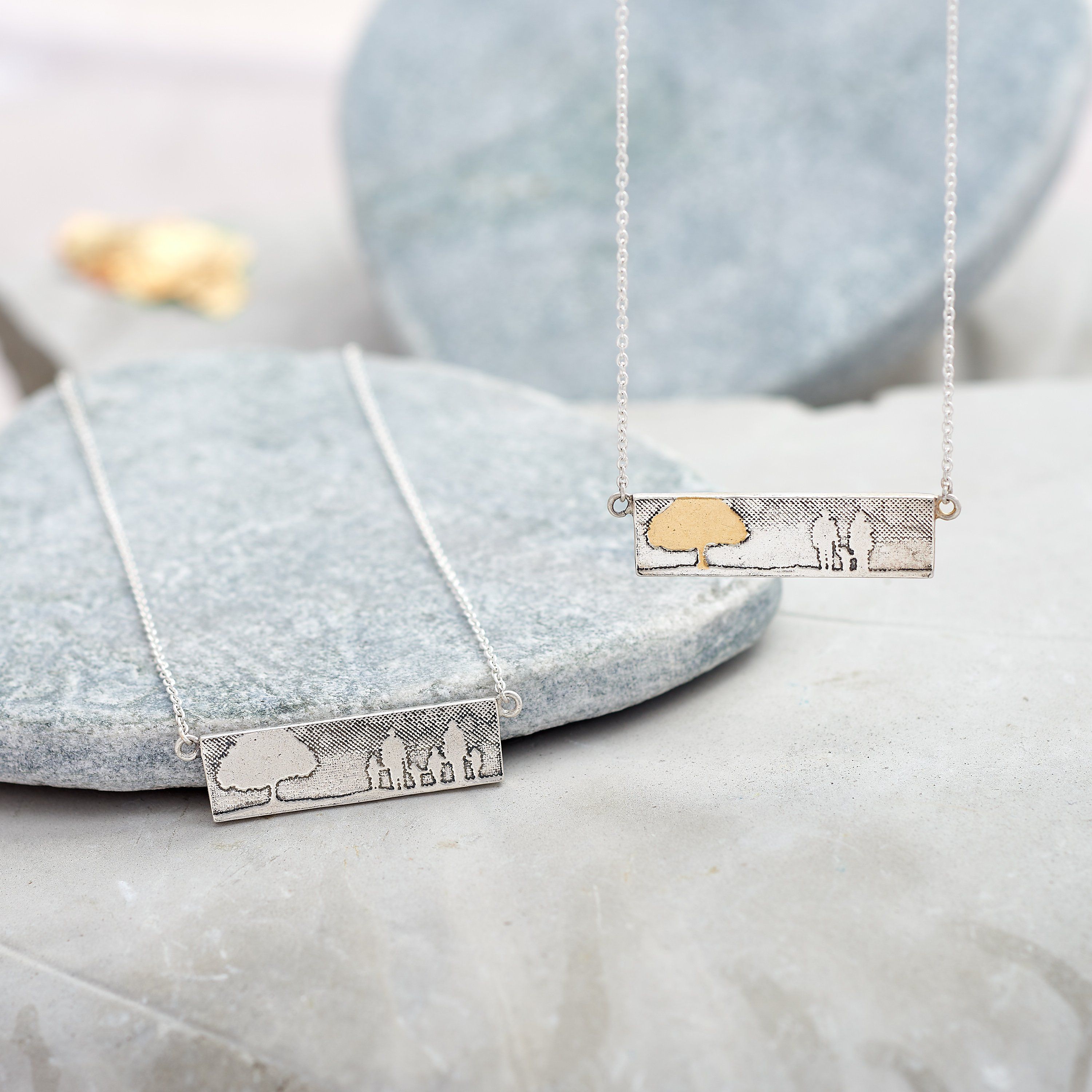Family Tree Necklace with 22ct Gold Vermeil Tree