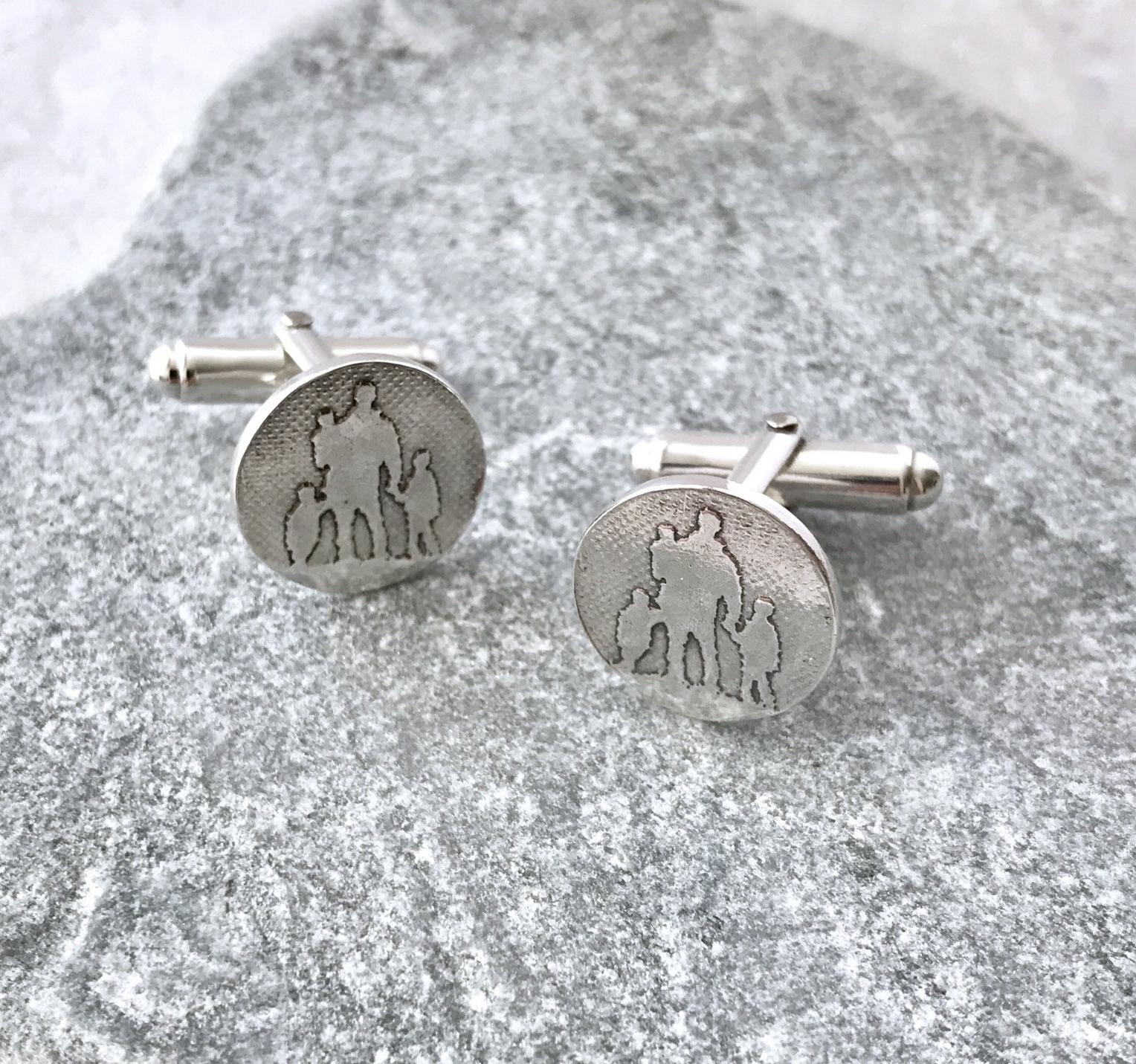 Father of Three Dad Cufflinks