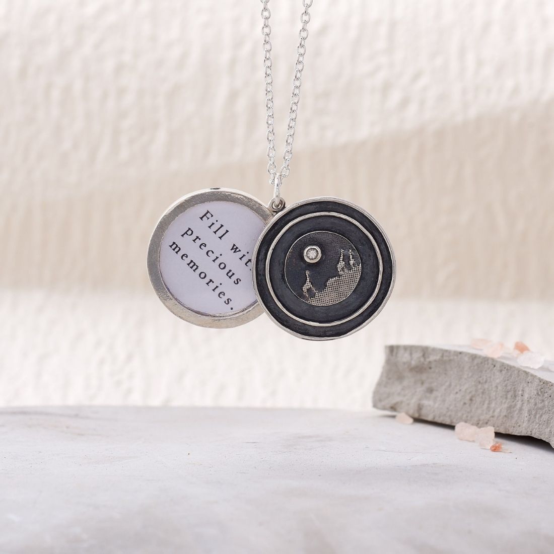 Giraffe Family Sapphire Moon Locket