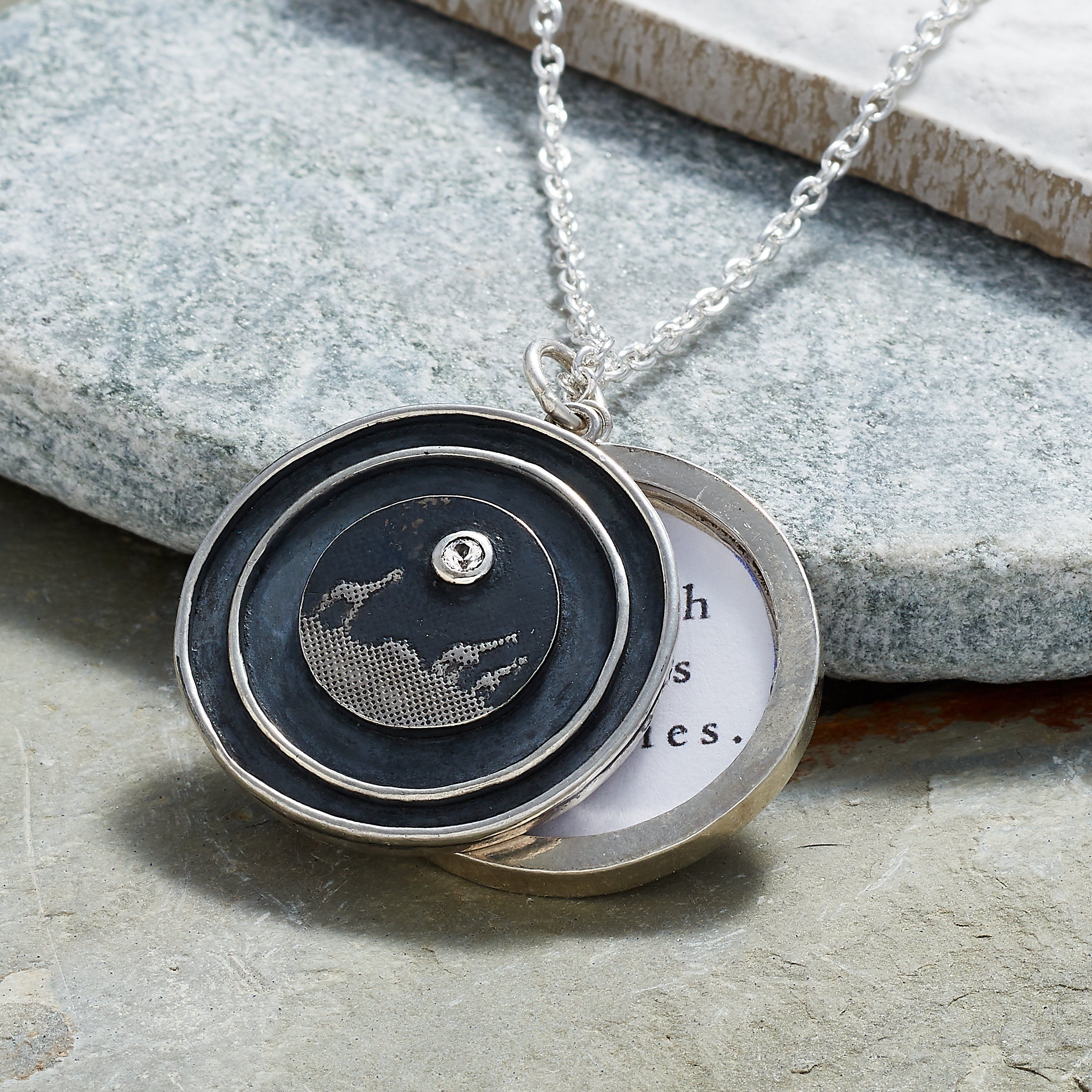 Giraffe Family Sapphire Moon Locket
