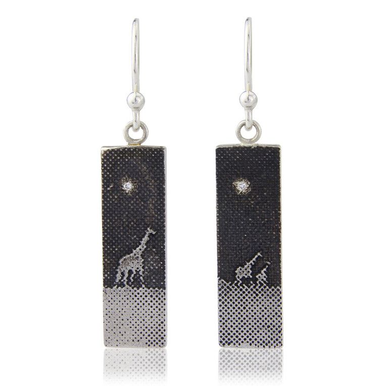 Giraffes Under the Night Sky Earrings