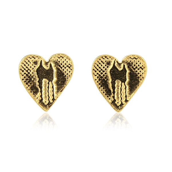 Heart Studs with 22ct Gold Vermeil