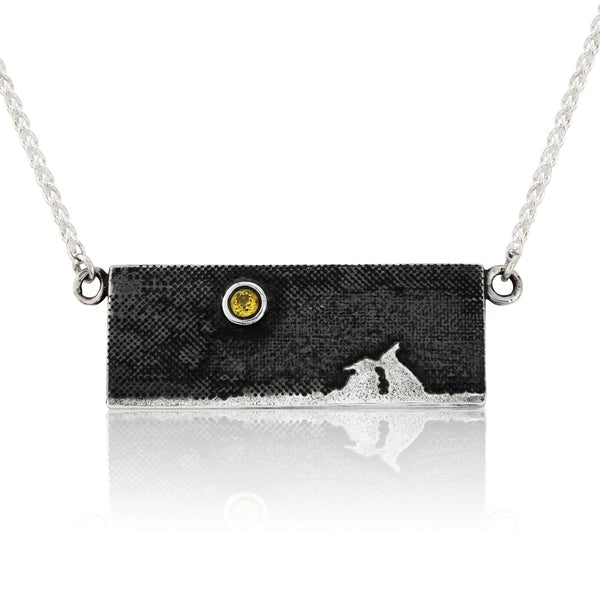 Kissing Bunny Rabbit Necklace with Nights Sky