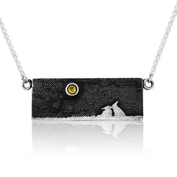 Kissing Bunny Rabbit Necklace with Nights Sky