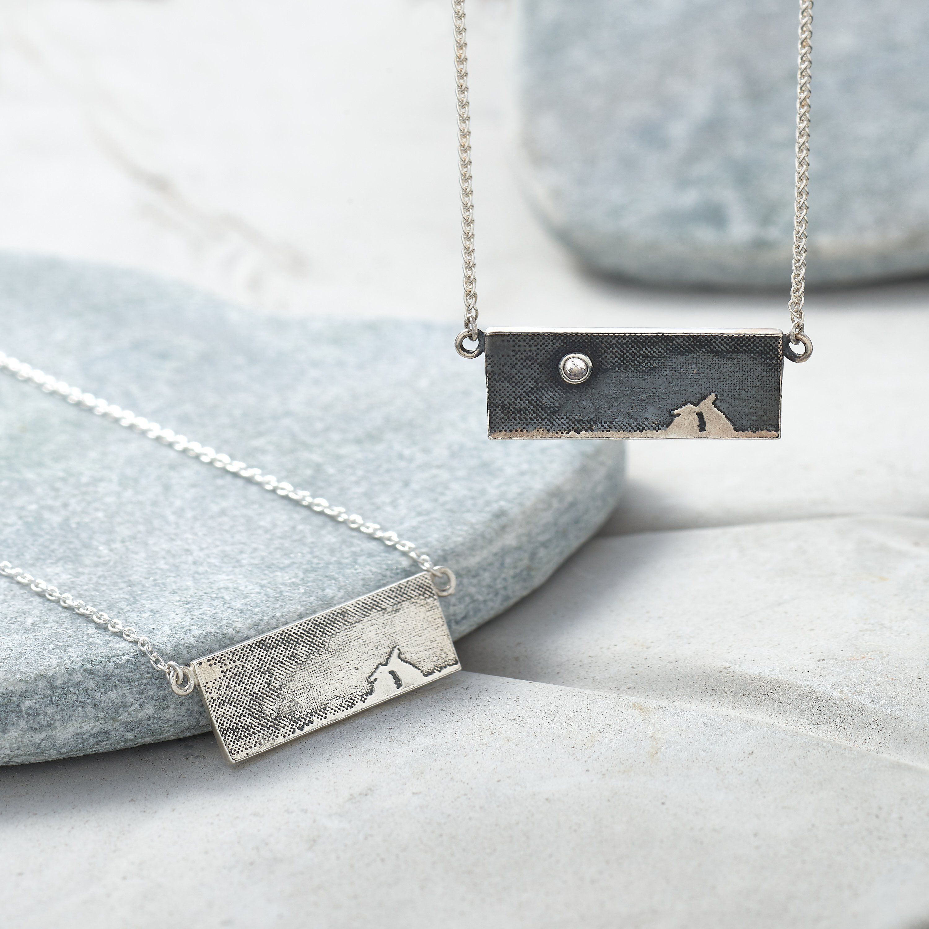 Kissing Bunny Rabbit Necklace with Nights Sky