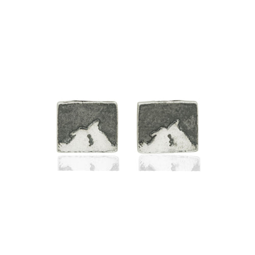 Kissing Bunny Rabbit Night's Sky Stud Earrings