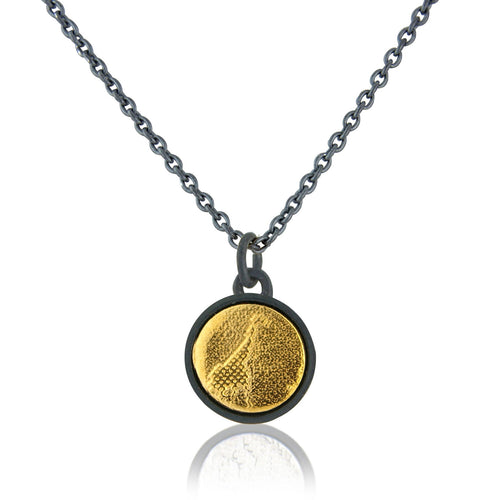 Little Black and Gold Giraffe Necklace (small frame)