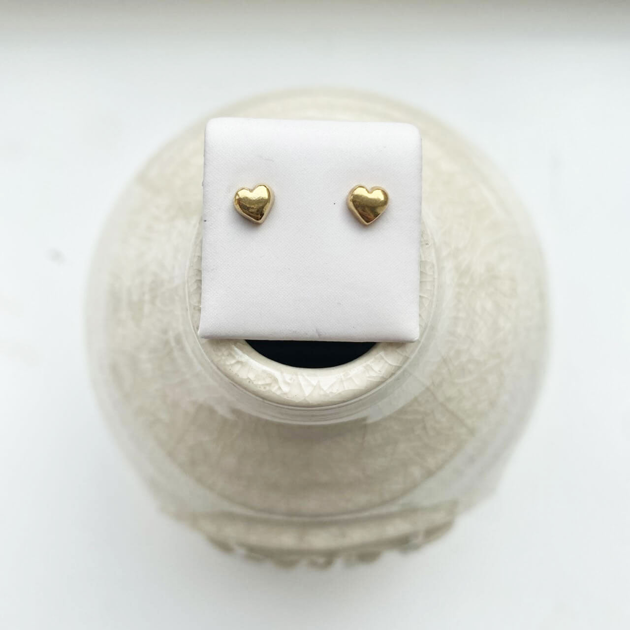 Little Chunky Silver Heart Studs