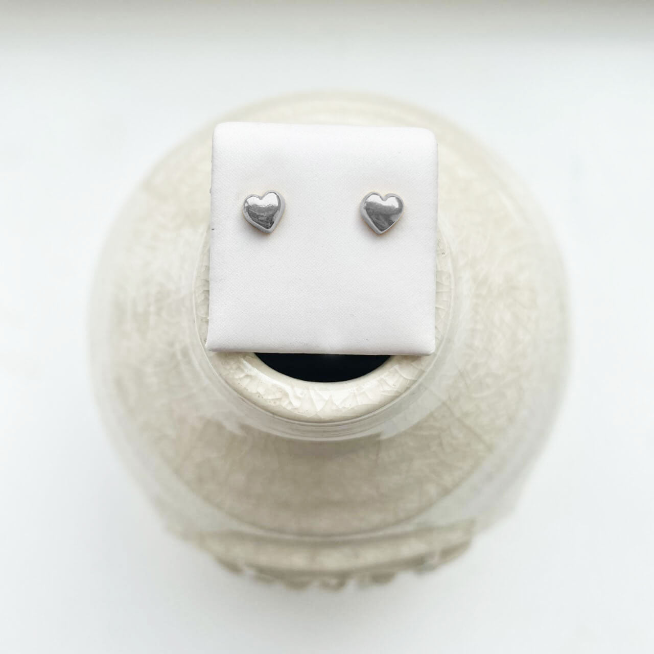 Little Chunky Silver Heart Studs