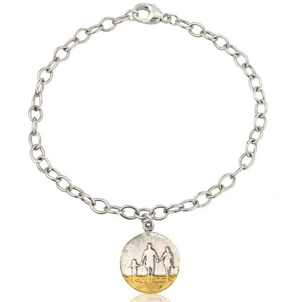me you and mum on the beach bracelet with larger charm