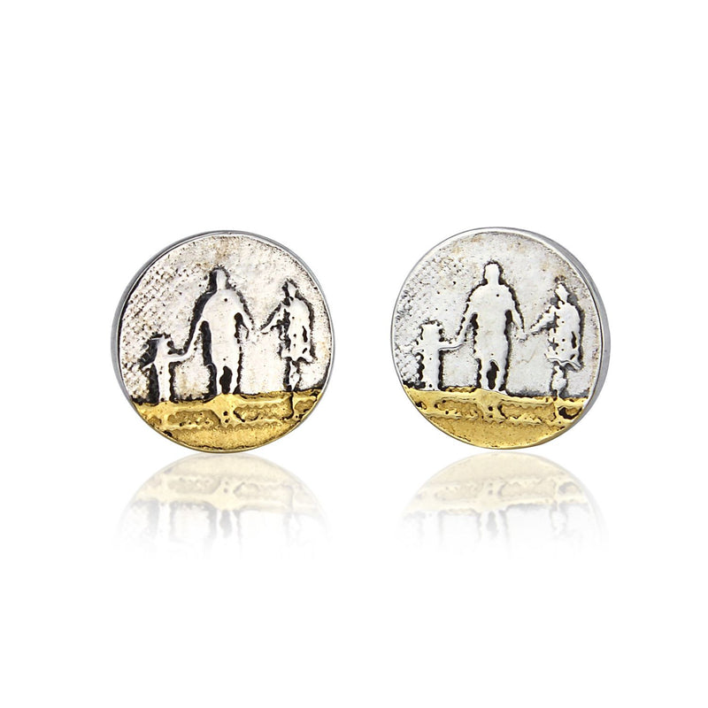 Little Round Beach Family Stud Earrings