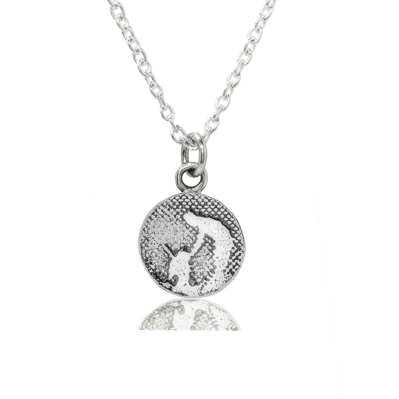 Little Round Silver Dog Necklace