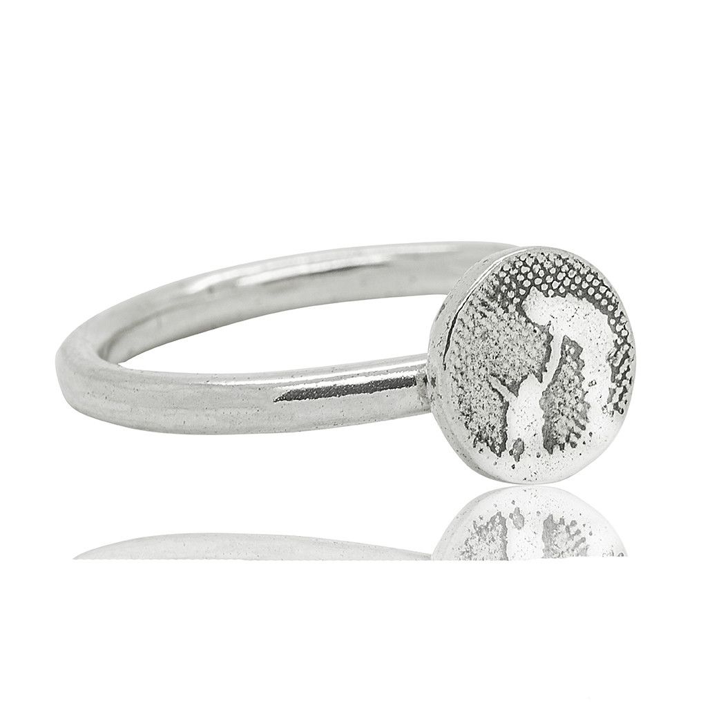 Little Round Silver Dog Ring