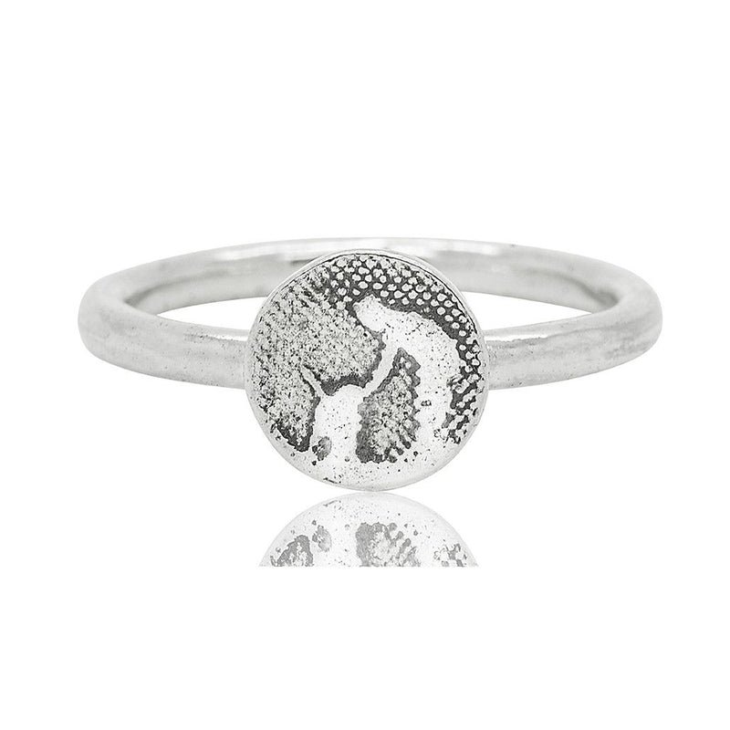Little Round Silver Dog Ring