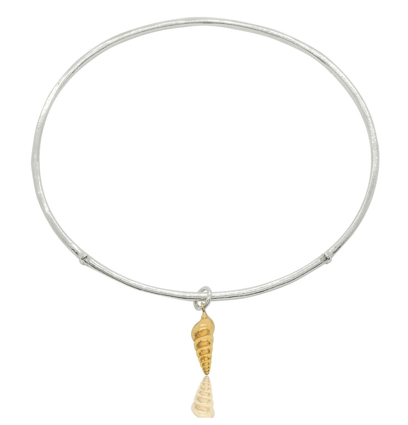 Little Spiral Shell Bangle with 22ct Gold Inlay