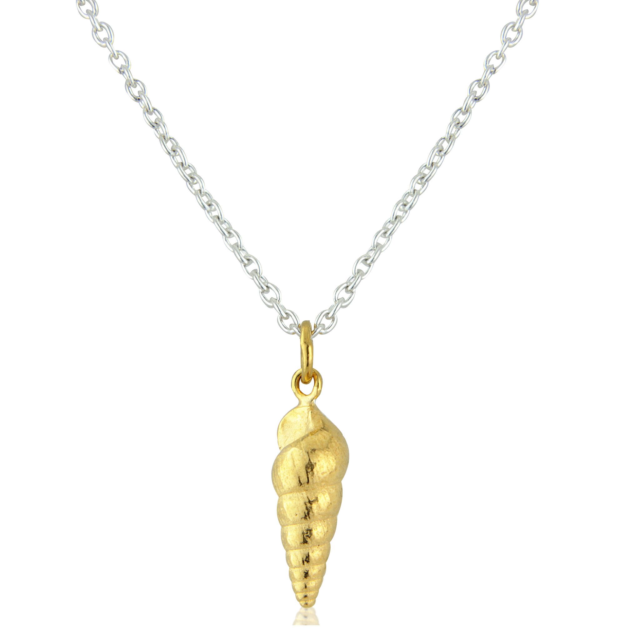 Little Spiral Shell Necklace with 22ct Gold Inlay