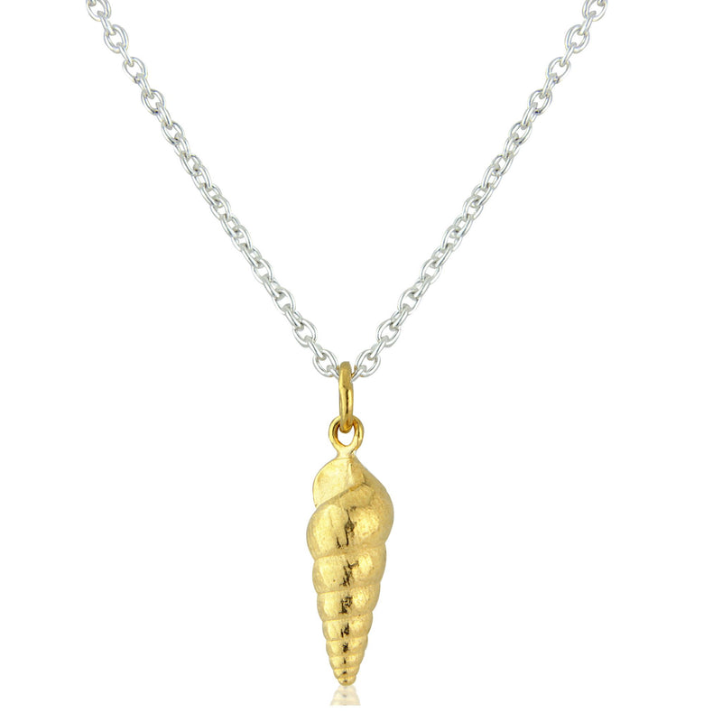 Little Spiral Shell Necklace with 22ct Gold Inlay