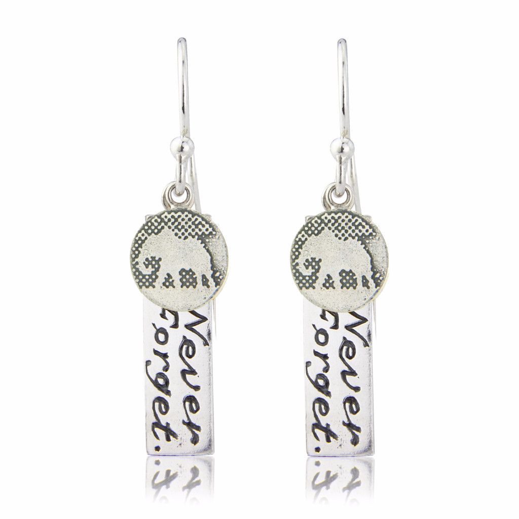 Never Forget Elephant Charm Earrings