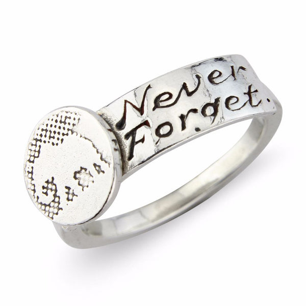 Never Forget Silver Elephant Ring