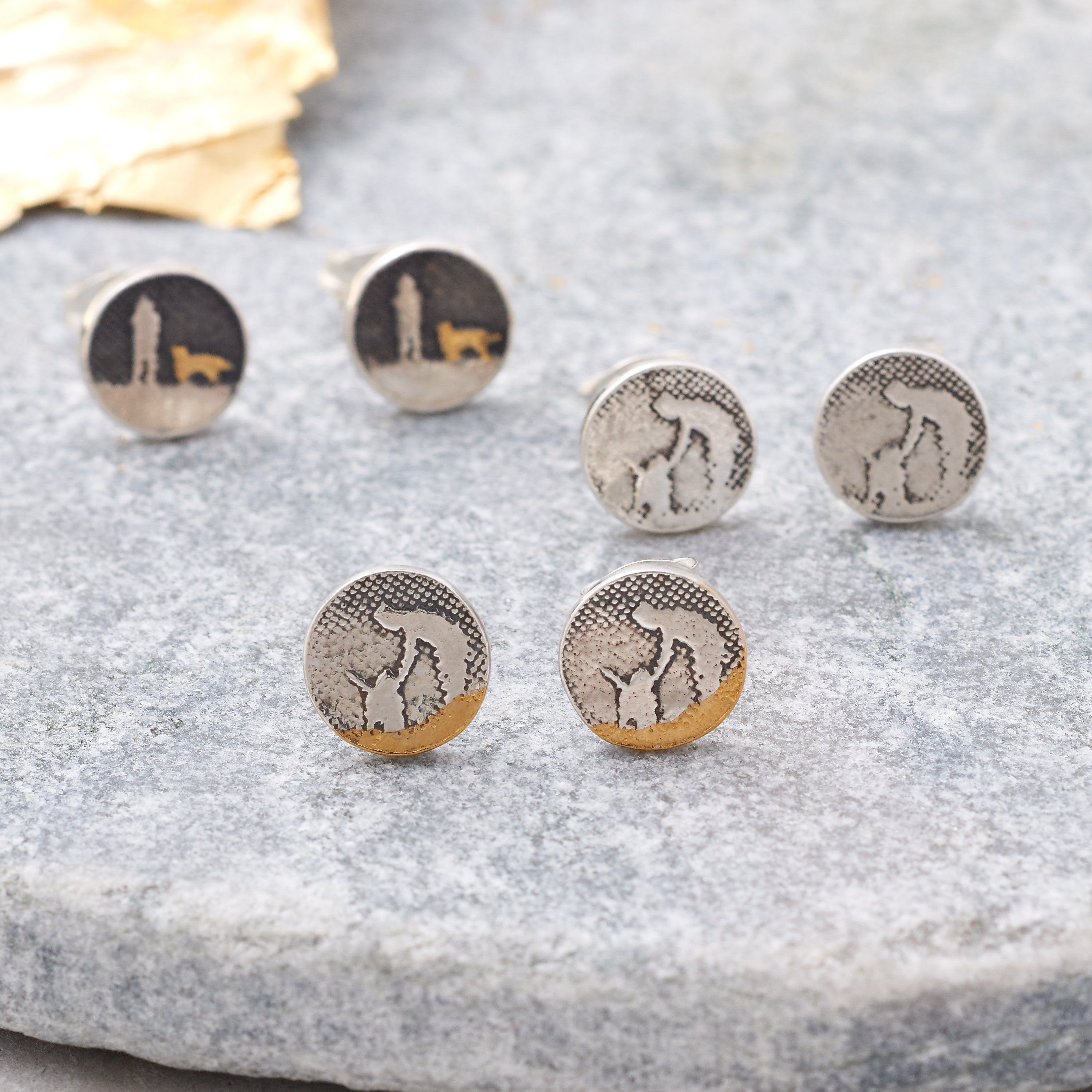 Night's Sky Dog Stud Earrings