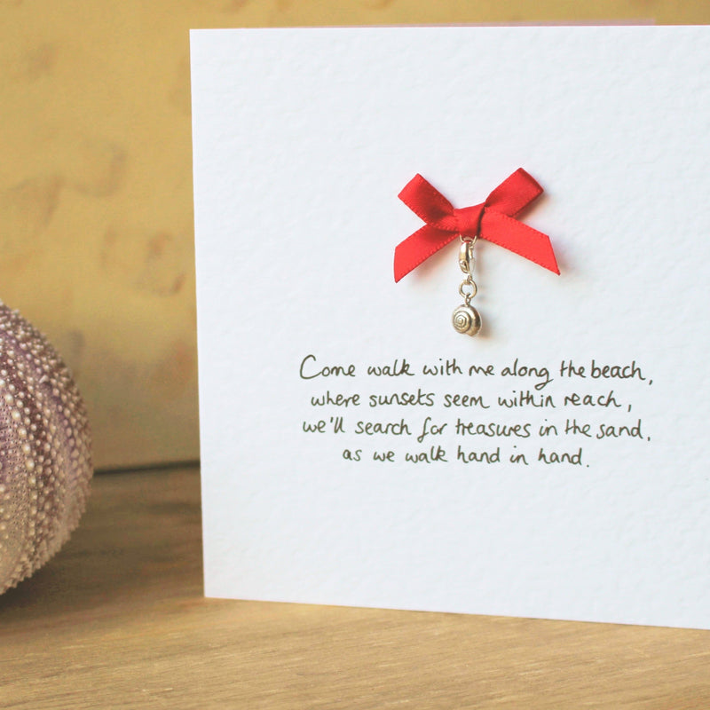 Personalised Keepsake Card with Sterling Silver Shell Charm