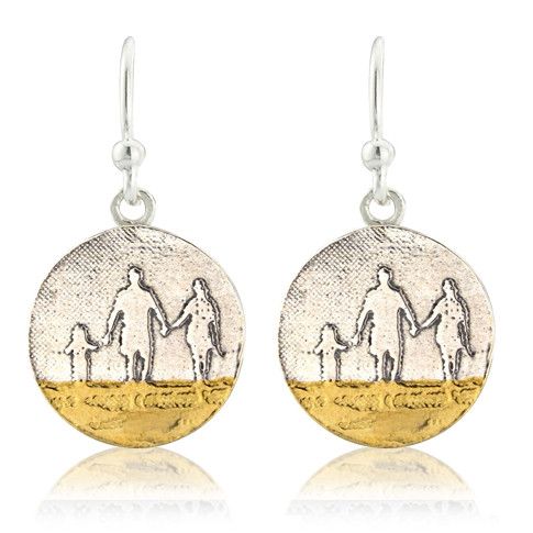 Round Beach Family Drop Earrings