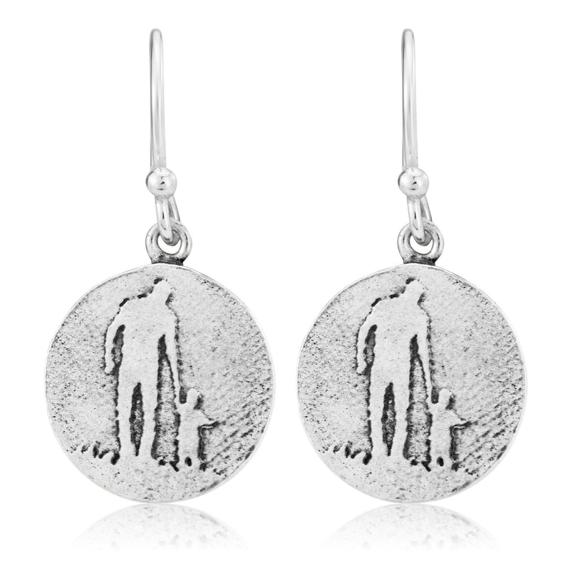 Round Father and Child Earrings