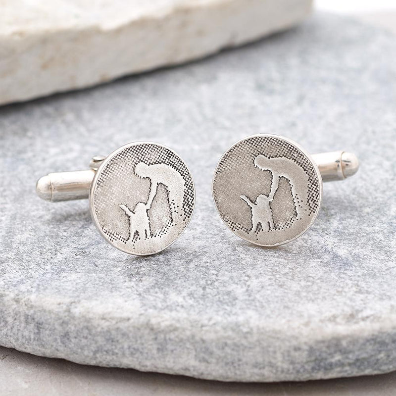Round Man's Best Friend Silver Dog Cufflinks