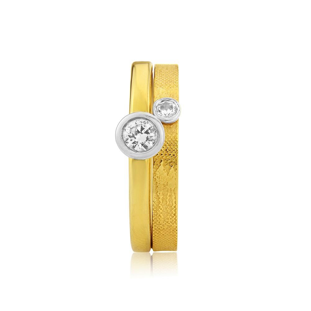 Sunset Chasers Diamond Wedding Ring in Yellow Gold