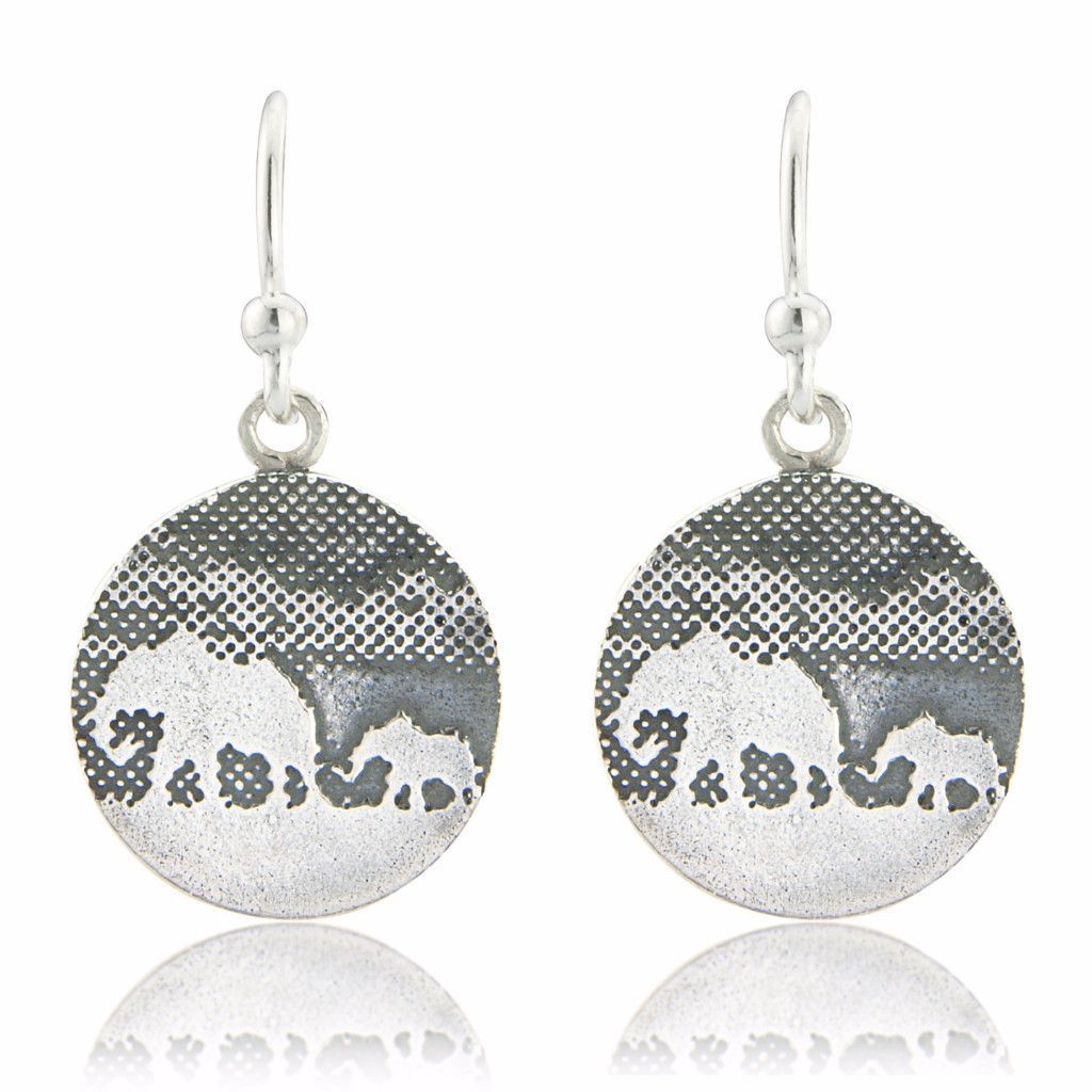 Tiny Mother and Baby Elephant Earrings