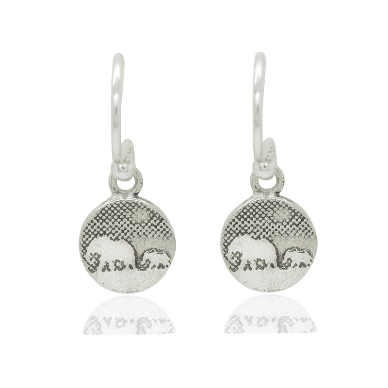 Tiny Mother and Baby Elephant Earrings