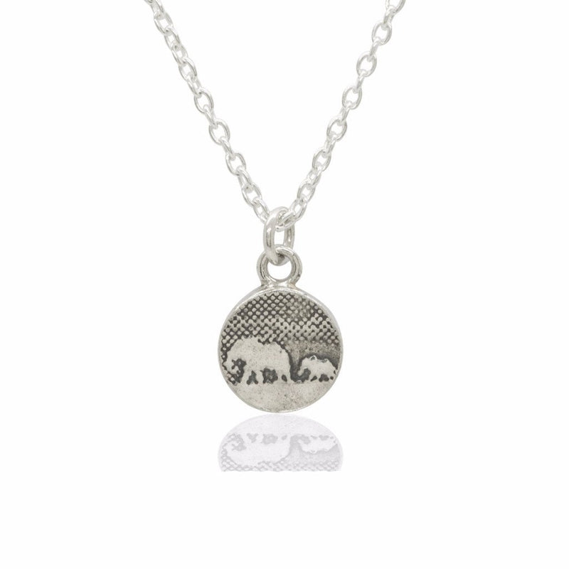 Tiny Mother and Baby Elephant Pendant