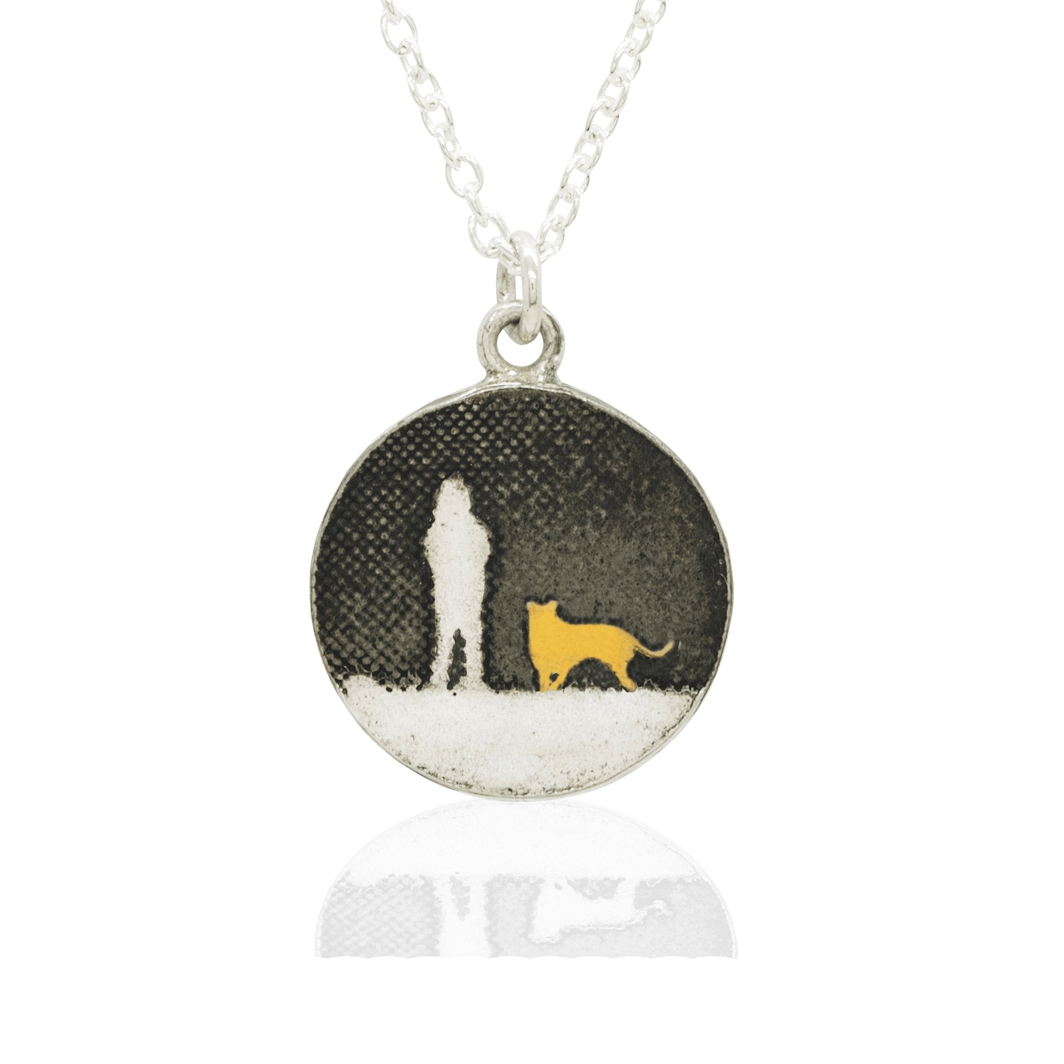 Walks Under Night's Sky Golden Dog Necklace Jewellery Gift for Dog Lovers
