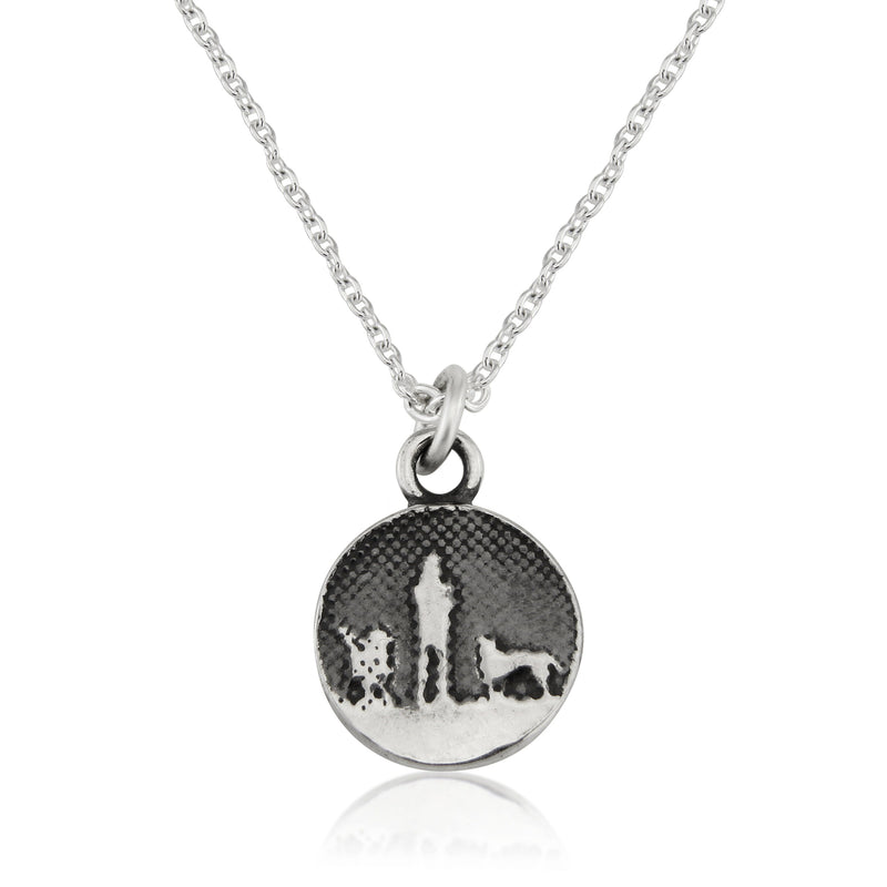 Walks Under Night's Sky Two Dogs Necklace