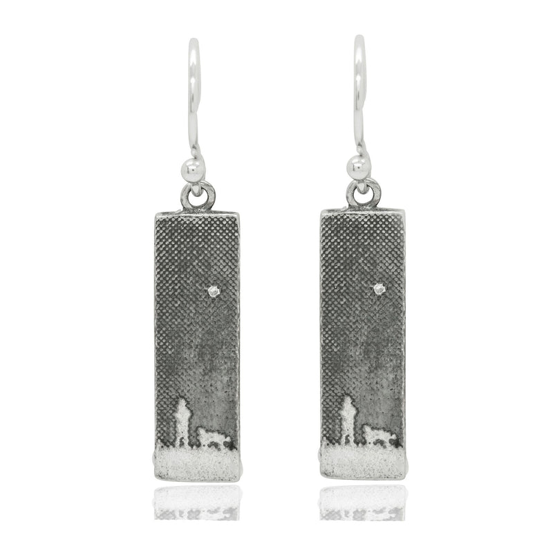 Walks Under The Moonlit Sky Dog Earrings With Diamond Star